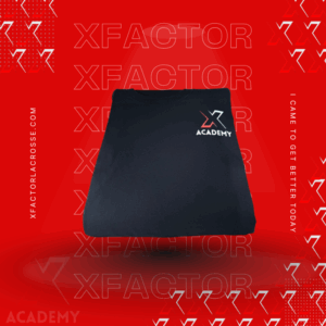 Black XFactor Lacrosse t-shirt with X Academy logo